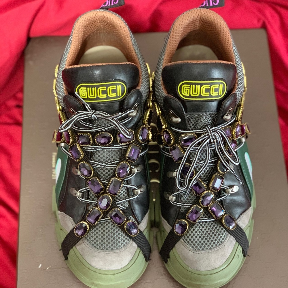 Authentic Gucci Sneakers With Detachable Crystals
